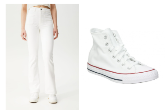 Pantalón blanco con converse blancas